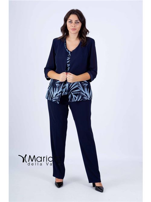 tailleur con ricamo PAOLA FORTI | PF3120/22OVERBLU